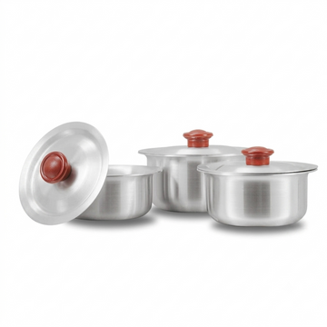 Aluminum Baby Cooking Set – Small Size Casseroles Collection (3 Pieces)