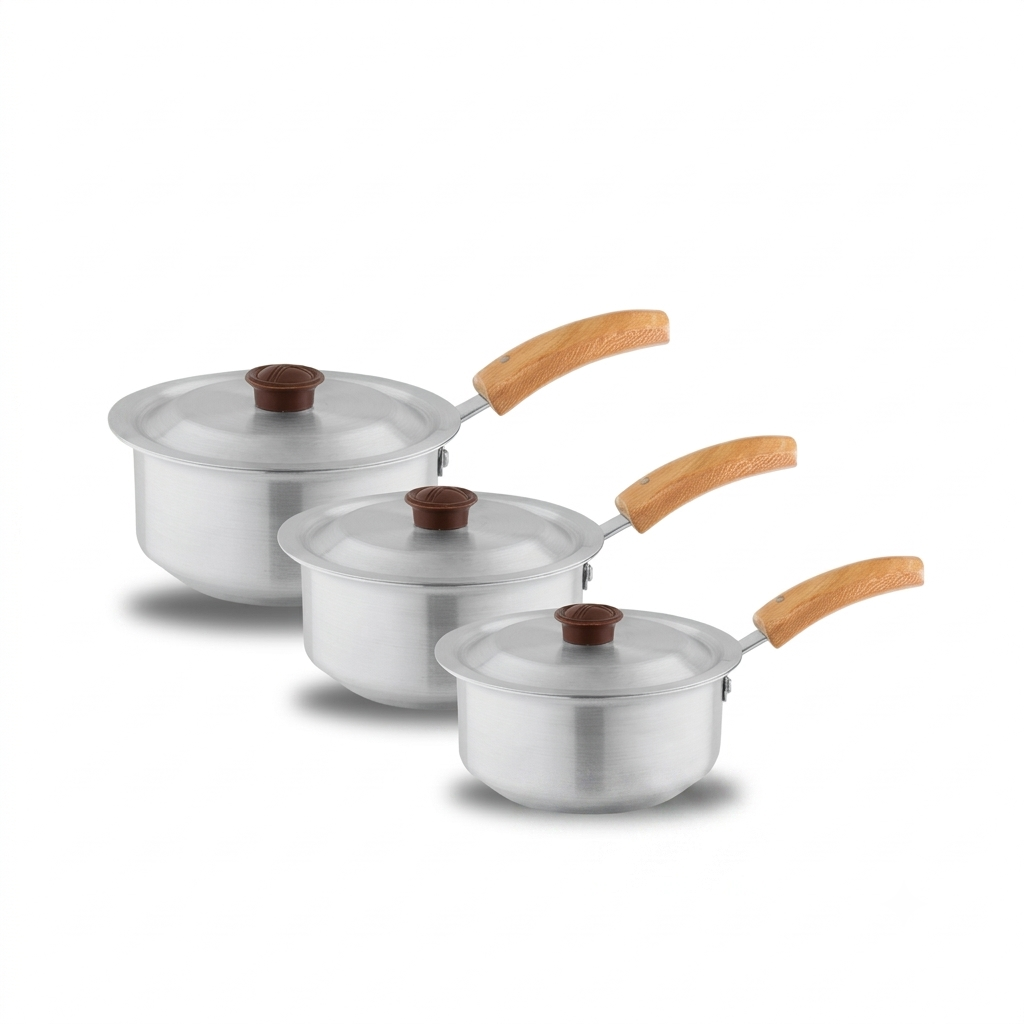 Aluminum Baby Sauce pan Set – Small Size Sauce Pan Collection (3 Pieces)