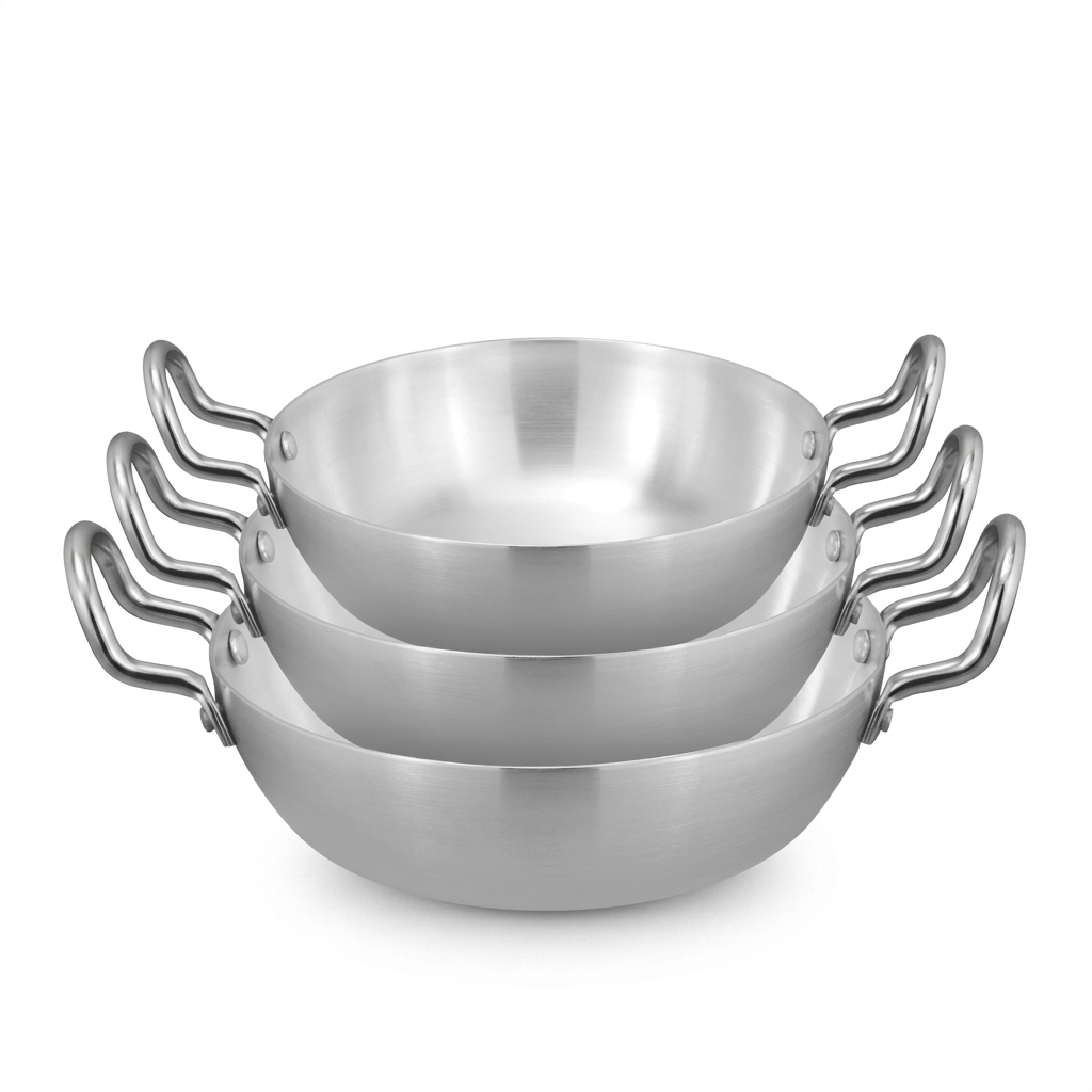 Aluminum Baby Karahi Set – Small Size Karahi Collection (3 Pieces)